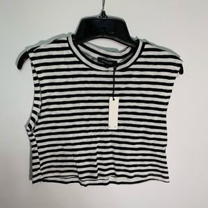 Little black and white striped crop top